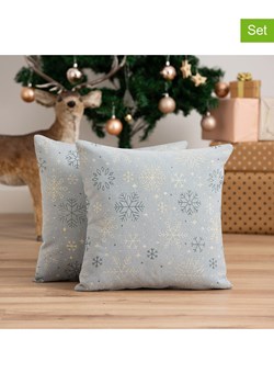 GAMUSI Poszewki (2 szt.) "Sparkle" w kolorze złoto-błękitnym na poduszkę ze sklepu Limango Polska w kategorii Poduszki dekoracyjne - zdjęcie 188327873