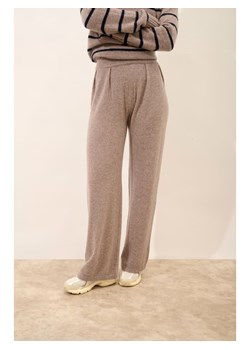 Just Cashmere Kaszmirowe spodnie "Daphne" w kolorze szarobrązowym ze sklepu Limango Polska w kategorii Spodnie damskie - zdjęcie 188327954