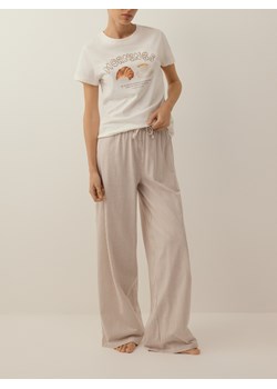 Reserved - Dwuczęściowa piżama z nadrukiem - brązowy ze sklepu Reserved w kategorii Piżamy damskie - zdjęcie 188328750