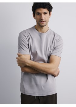Reserved - T-shirt regular z bawełny merceryzowanej - szary ze sklepu Reserved w kategorii T-shirty męskie - zdjęcie 188329112