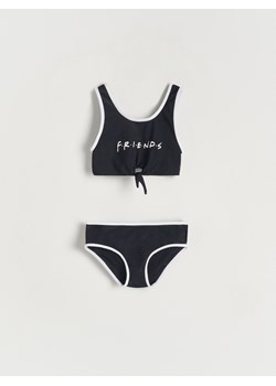 Reserved - Dwuczęściowy strój kąpielowy Friends - czarny ze sklepu Reserved w kategorii Stroje kąpielowe - zdjęcie 188330862