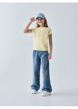Reserved - T-shirt z haftem - żółty ze sklepu Reserved w kategorii Bluzki dziewczęce - zdjęcie 188330950