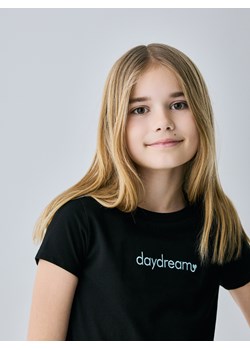 Reserved - T-shirt z haftem - czarny ze sklepu Reserved w kategorii Bluzki dziewczęce - zdjęcie 188330954