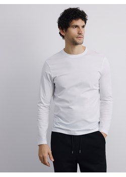 Reserved - Longsleeve z merceryzowanej bawełny - biały ze sklepu Reserved w kategorii T-shirty męskie - zdjęcie 188331433