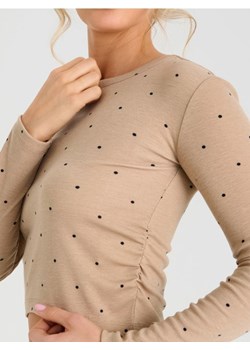 Sinsay - Wiskozowa bluzka w kropki - beżowy ze sklepu Sinsay w kategorii Bluzki damskie - zdjęcie 188332272