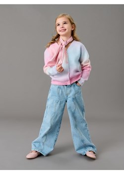 Sinsay - Jeansy wide leg z efektem sprania - niebieski ze sklepu Sinsay w kategorii Spodnie dziewczęce - zdjęcie 188332324