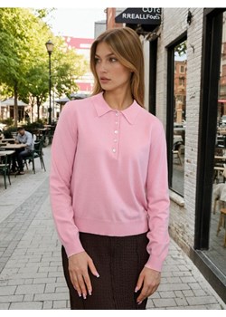 Sinsay - Sweter z kołnierzykiem z wiskozą - różowy ze sklepu Sinsay w kategorii Swetry damskie - zdjęcie 188332350