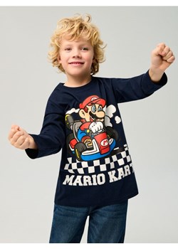 Sinsay - Koszulka z długim rękawem Super Mario - granatowy ze sklepu Sinsay w kategorii T-shirty chłopięce - zdjęcie 188332381
