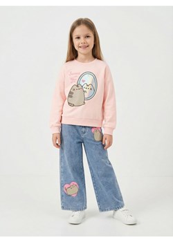 Sinsay - Jeansy wide leg z efektem sprania Pusheen the Cat - niebieski ze sklepu Sinsay w kategorii Spodnie dziewczęce - zdjęcie 188332414