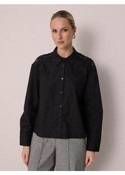 Sinsay - Bawełniana koszula z ozdobną koronką - czarny ze sklepu Sinsay w kategorii Koszule damskie - zdjęcie 188333613