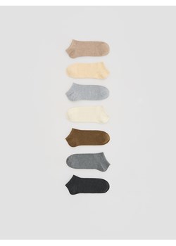 Reserved - 7 pack krótkich skarpet - beżowy ze sklepu Reserved w kategorii Skarpetki męskie - zdjęcie 188334151