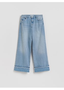 Reserved - Jeansy wide leg z podwiniętą nogawką - niebieski ze sklepu Reserved w kategorii Jeansy damskie - zdjęcie 188334162