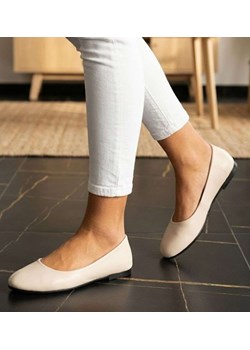 Klasyczne beżowe balerinki damskie /A1-1 14603 T142/ ze sklepu Pantofelek24.pl w kategorii Balerinki - zdjęcie 188334333