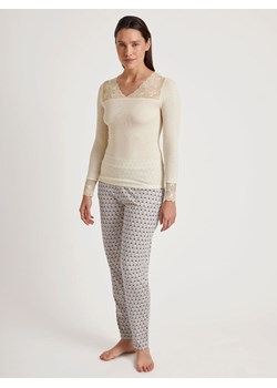 Calida Wełniana koszulka w kolorze beżowym ze sklepu Limango Polska w kategorii Bluzki damskie - zdjęcie 188334463