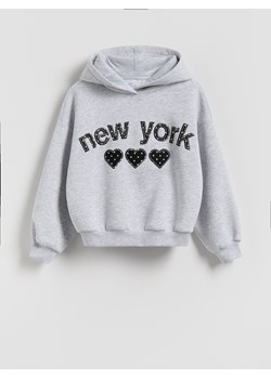 Reserved - Bluza z apikacją - jasnoszary ze sklepu Reserved w kategorii Bluzy dziewczęce - zdjęcie 188335173