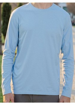 Sinsay - Bawełniana koszulka z długimi rękawami - błękitny ze sklepu Sinsay w kategorii T-shirty męskie - zdjęcie 188335380