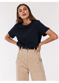 Bawełniany damski t-shirt oversize - Granatowy M ze sklepu Intimica.pl w kategorii Bluzki damskie - zdjęcie 188335830