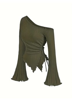 Damska bluzka z odkrytymi ramionami - Zielony XS ze sklepu Intimica.pl w kategorii Bluzki damskie - zdjęcie 188335844