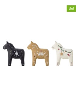 Bloomingville Świeczniki (3 szt.) w kolorze beżowym, białym i czarnym - 9,5 x 10 x 4,5 cm ze sklepu Limango Polska w kategorii Świeczniki - zdjęcie 188336324