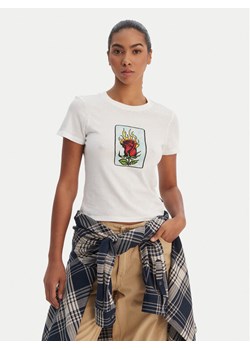 RVCA T-Shirt 23B353502 Biały Regular Fit ze sklepu MODIVO w kategorii Bluzki damskie - zdjęcie 188337263