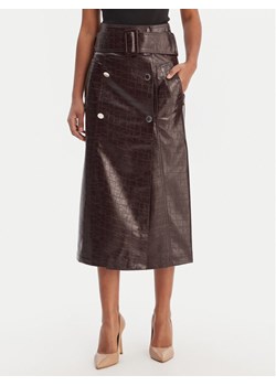Morgan Spódnica z imitacji skóry 261-JADYNA Brązowy Slim Fit ze sklepu MODIVO w kategorii Spódnice - zdjęcie 188337320