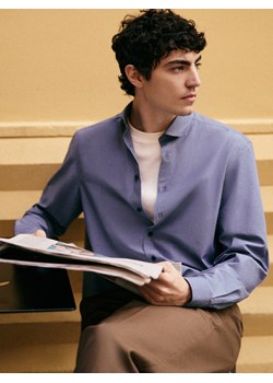 Reserved - Koszula regular z bawełny egipskiej - granatowy ze sklepu Reserved w kategorii Koszule męskie - zdjęcie 188337971