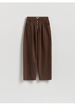 Reserved - Jeansy barrel z zakładkami - dark grey jeans ze sklepu Reserved w kategorii Jeansy damskie - zdjęcie 188337983