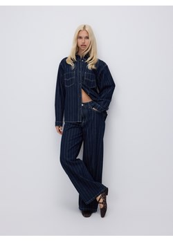 Reserved - Jeansy baggy w prążek - granatowy ze sklepu Reserved w kategorii Jeansy damskie - zdjęcie 188337992