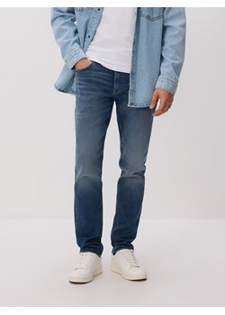 Reserved - Jeansy slim z efektem sprania - niebieski ze sklepu Reserved w kategorii Jeansy męskie - zdjęcie 188338082