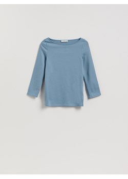 Reserved - Bawełniany longsleeve - jasnoniebieski ze sklepu Reserved w kategorii Bluzki damskie - zdjęcie 188338371
