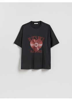 Reserved - T-shirt z nadrukiem - jasnoszary ze sklepu Reserved w kategorii Bluzki damskie - zdjęcie 188338424