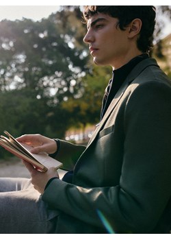 Reserved - Marynarka slim fit - oliwkowy ze sklepu Reserved w kategorii Marynarki męskie - zdjęcie 188338823