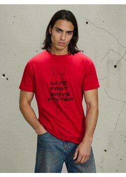 Sinsay - Bawełniana koszulka z krótkim rękawem - czerwony ze sklepu Sinsay w kategorii T-shirty męskie - zdjęcie 188339690