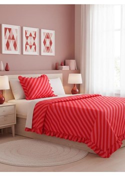Sinsay - Komplet pościeli w paski z falbaną - czerwony ze sklepu Sinsay w kategorii Pościele - zdjęcie 188339844