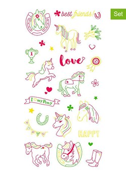 moses. Arkusze naklejek (2 szt.) "Horses" w różnych kolorach - 3+ ze sklepu Limango Polska w kategorii Zabawki - zdjęcie 188345814