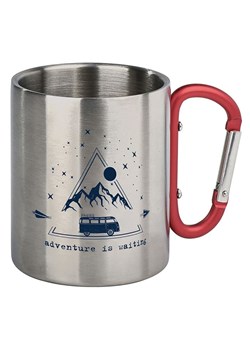 moses. Kubek z karabińczykiem w kolorze srebrno-czerwonym - 300 ml ze sklepu Limango Polska w kategorii Kubki termiczne - zdjęcie 188346332