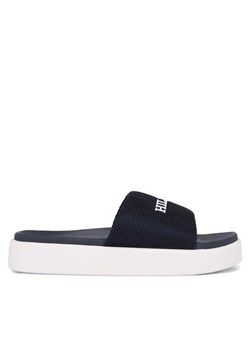 Klapki Tommy Hilfiger Platform Mesh Pool Slide FW0FW07828 Granatowy ze sklepu eobuwie.pl w kategorii Klapki damskie - zdjęcie 188346390