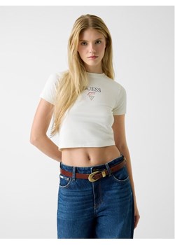 Guess Jeans T-Shirt 180328 Beżowy Classic Fit ze sklepu MODIVO w kategorii Bluzki damskie - zdjęcie 188346613