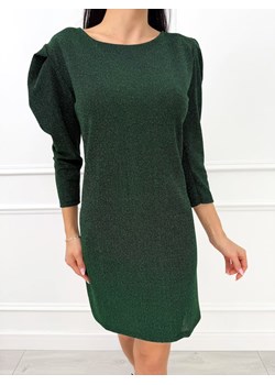 Zielona Prosta Połyskująca Sukienka ze sklepu ModnaKiecka.pl w kategorii Sukienki - zdjęcie 188346874