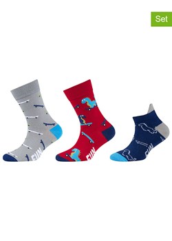 Fun Socks Skarpety (3 pary) w kolorze granatowo-czerwono-szarym ze sklepu Limango Polska w kategorii Skarpetki dziecięce - zdjęcie 188348930