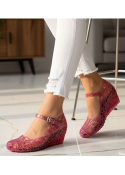 Wodoodporne sandały na koturnie Różowe /H2 14565 T088/ ze sklepu Pantofelek24.pl w kategorii Sandały damskie - zdjęcie 188349581