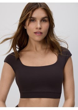 Reserved - Krótki top - ciemnobrązowy ze sklepu Reserved w kategorii Bluzki damskie - zdjęcie 188350621