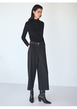 Reserved - Spodnie culotte z paskiem - czarny ze sklepu Reserved w kategorii Spodnie damskie - zdjęcie 188351050