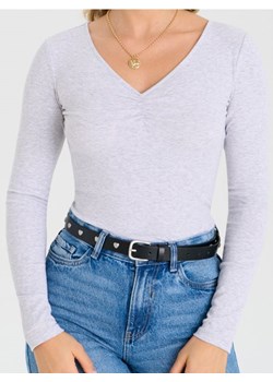 Sinsay - Wiskozowe body z dekoltem V - szary ze sklepu Sinsay w kategorii Bluzki damskie - zdjęcie 188351781