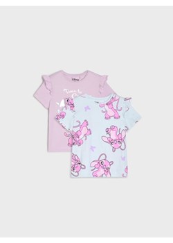 Sinsay - Bawełniana koszulka z nadrukiem 2 pack Lilo & Stitch - wielobarwny ze sklepu Sinsay w kategorii Bluzki dziewczęce - zdjęcie 188351782