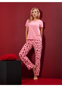 Sinsay - Bawełniana piżama dwuczęściowa z motywem serca - różowy ze sklepu Sinsay w kategorii Piżamy damskie - zdjęcie 188351824