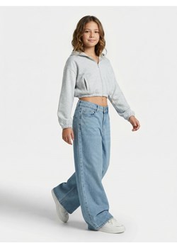 Sinsay - Jeansy wide leg z efektem sprania - niebieski ze sklepu Sinsay w kategorii Spodnie dziewczęce - zdjęcie 188351841
