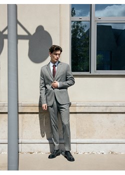 Reserved - Marynarka slim fit z wiskozą - szary ze sklepu Reserved w kategorii Marynarki męskie - zdjęcie 188353733