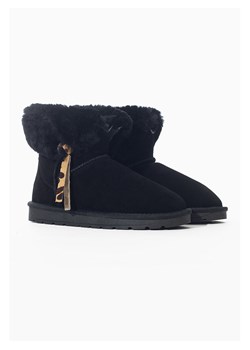 NICEBAY Skórzane botki zimowe "Litha" w kolorze czarnym ze sklepu Limango Polska w kategorii Śniegowce damskie - zdjęcie 188354020