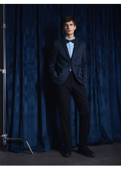 Reserved - Spodnie garniturowe z wiskozą - granatowy ze sklepu Reserved w kategorii Spodnie męskie - zdjęcie 188357624